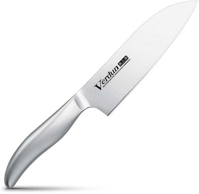 SHIMOMURA 下村 Verdun 職人專用一體成型不鏽鋼三德刀 菜刀, 銀色, 1支