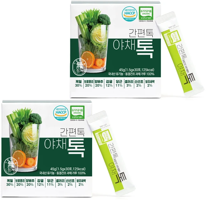 산마을 간편톡 야채톡 30p, 45g, 2개 - 쿠팡