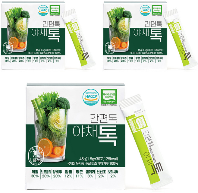 산마을 간편톡 야채톡 30p, 45g, 3개