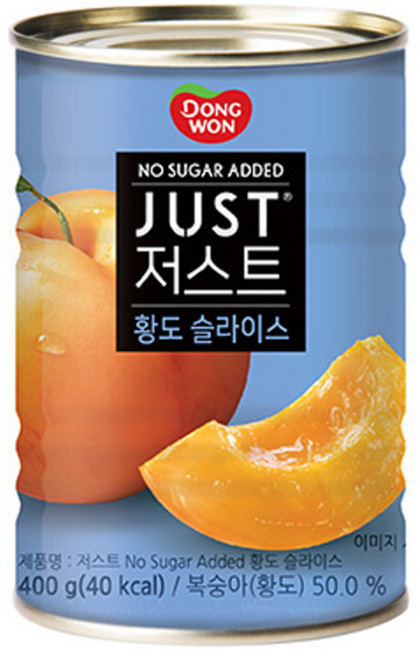 동원 저스트 노슈가 황도 슬라이스, 400g, 1개