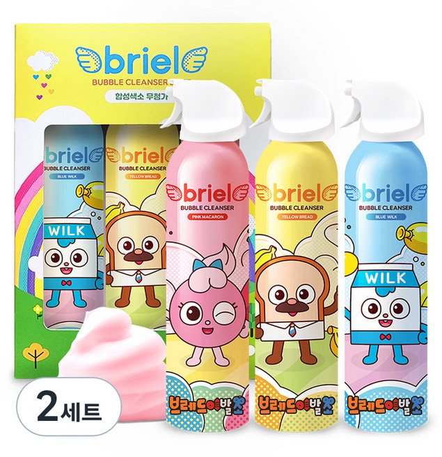 디보트브리엘 유아용 브레드 이발소 버블클렌저 딸기향 + 바나나향 + 풍선껌향 3종세트, 2세트