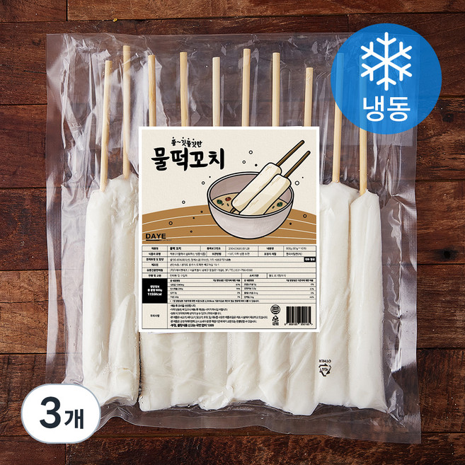 다예 물떡꼬치 (냉동), 600g, 3개