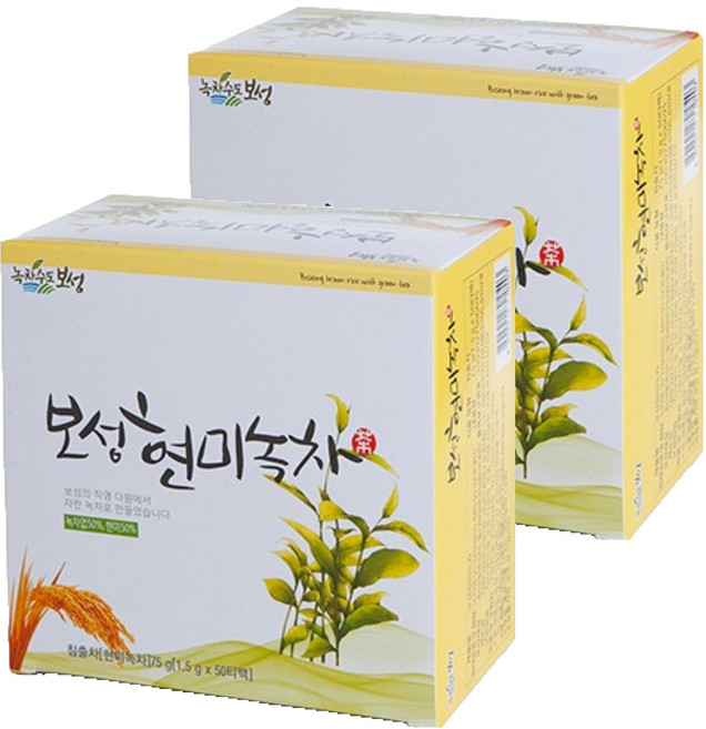 녹차수도보성 보성 현미녹차 티백, 1.5g, 50개입, 2개