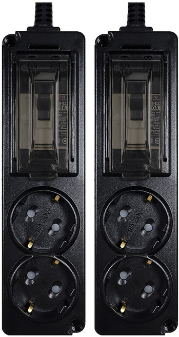 에코파워탭 국내 제조 고용량 배선차단용 멀티탭 2구, 3m, 블랙, 2개