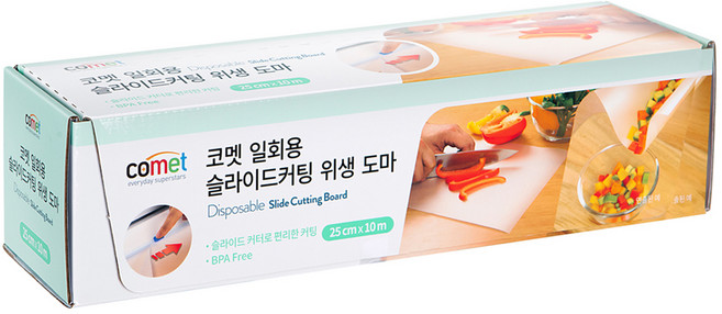 코멧 일회용 슬라이드커팅 캠핑 위생도마