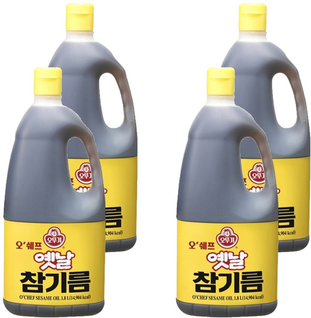 오뚜기옛날 오쉐프 참기름, 1.8L, 4개