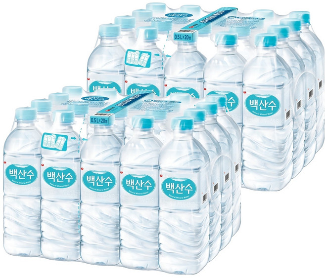 백산수 유라벨, 500ml, 40개