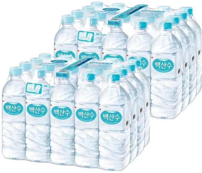 백산수 유라벨, 500ml, 40개 - 쿠팡