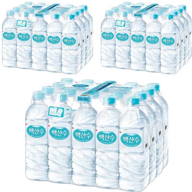 백산수 유라벨, 500ml, 60개