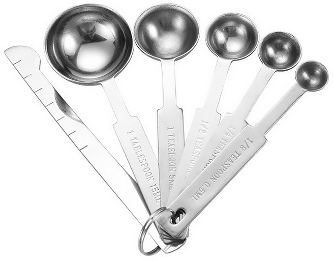 인글로우 스테인리스 주방 베이킹 계량 스푼 세트, 1세트