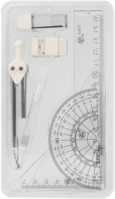 요고모지 제도용 각도기 컴퍼스 7종 세트 랜덤발송, 1세트