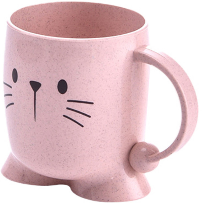 더자카 애니멀블라블라 양치컵, 핑크, 1개