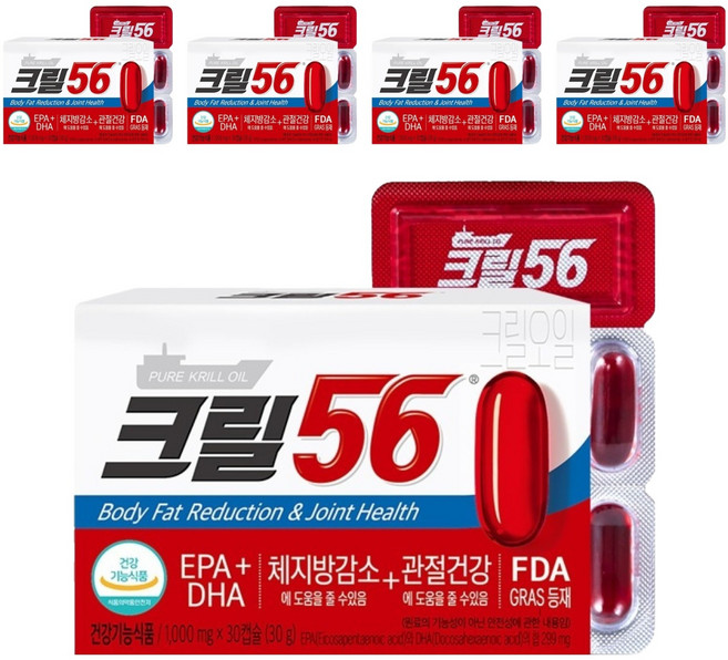 Krill56 磷蝦油 30g, 30錠, 5個
