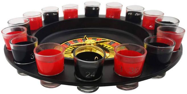 俄羅斯輪盤 喝酒道具 16孔 外銷美國版, 1組, Black