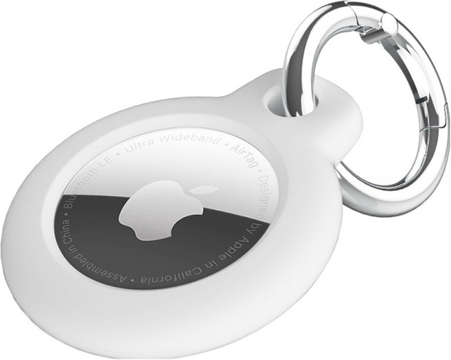 신지모루 에어태그 홀더 360 측면보호 PC 슬림하드 커버 케이스, 화이트, 1개