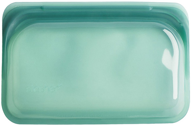 stasher 長形矽膠密封袋 飛瀑藍 293.5ml 60g, 19.05 x 11.43 x 2.54cm, 1個, 1入
