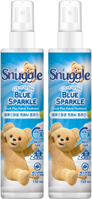 스너글 블루 스파클 프레시 플러스 섬유탈취제 본품, 150ml, 2개