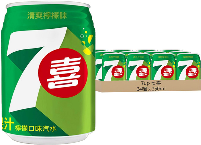 7up 七喜 汽水, 250ml, 24罐