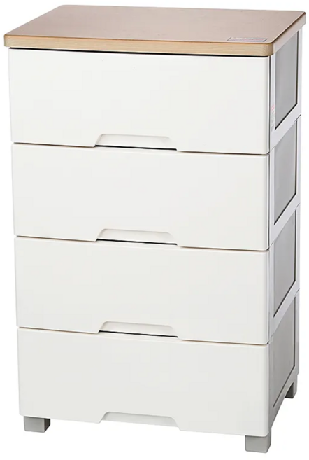 和歌山寬型四層收納櫃 56.6 x 42.6 x 89.2cm 112L White 56.6cm, 白色, 4層