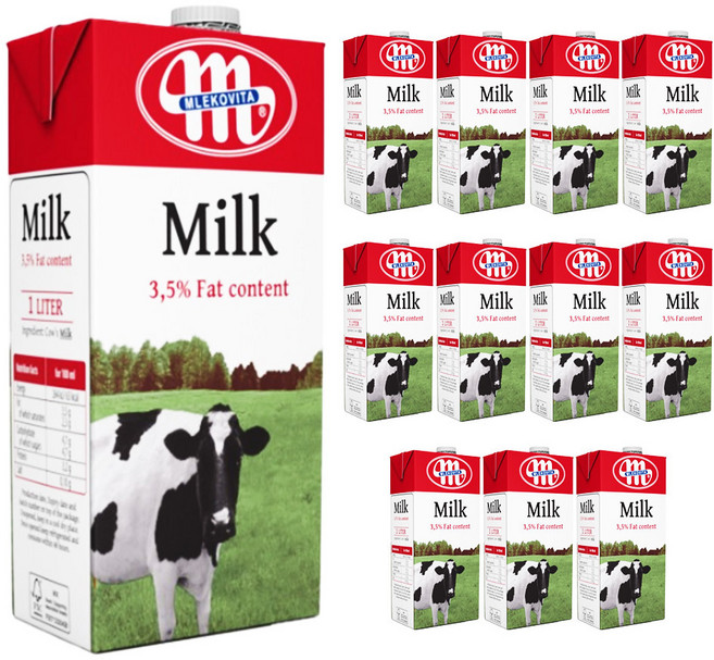 믈레코비타 3.5% 멸균우유, 1L, 12개