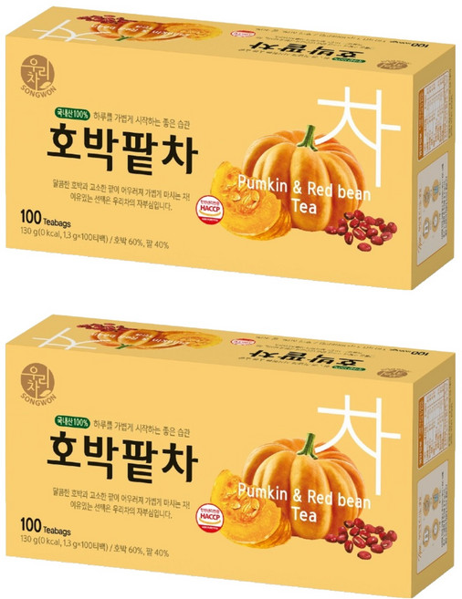 우리차 호박팥차, 1.3g, 100개입, 2개
