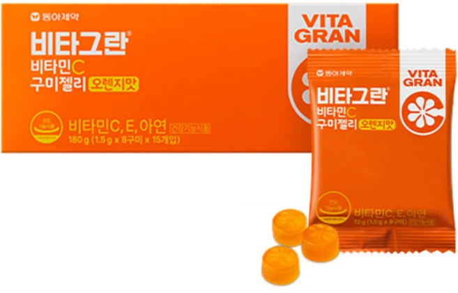 비타그란 비타민C 구미젤리 오렌지맛 15p, 180g, 1개 - 쿠팡