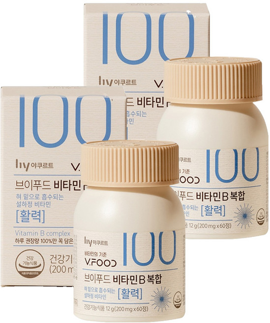 한국야쿠르트 브이푸드 비타민B 복합, 2개, 60정