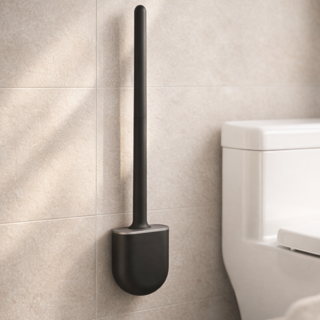 타이드코 심플한 변기솔 청소솔, 블랙, 1개