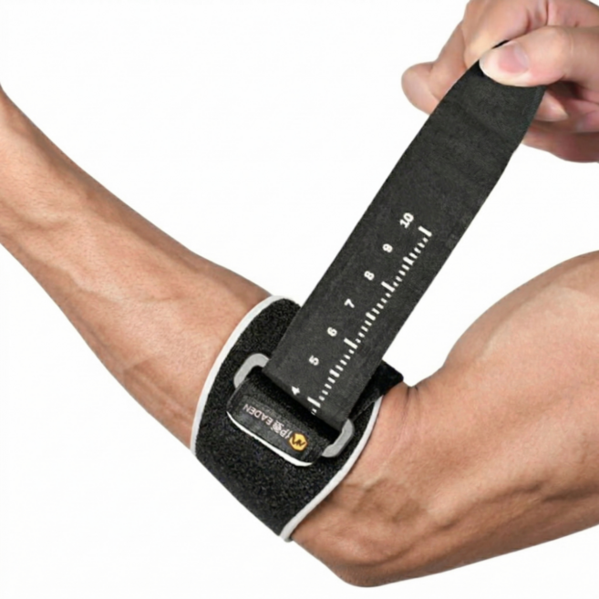 온핏업 버클식 가압 조절 테니스 엘보 팔꿈치 보호대, 블랙, 1개