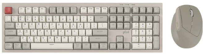 지클릭커 오피스프로 사일런스 M RGB 무소음 블루투스 108 무선 키보드 마우스 세트, 일반형, Retro, WMK600