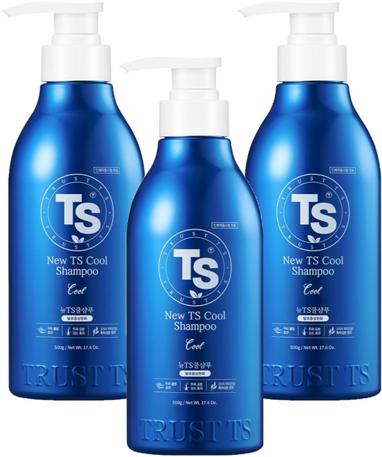 TS 뉴 쿨 탈모증상완화 샴푸, 500g, 3개