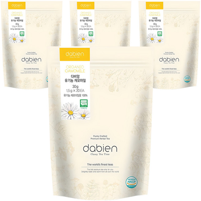 다비앙 유기농 캐모마일 티백, 1.5g, 20개입, 4개