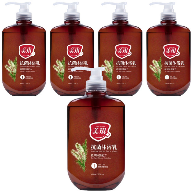 美琪 抗菌沐浴乳 茶樹, 680ml, 5瓶