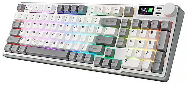 irocks 艾芮克 K85R 電競 Wired & 2.4GHz Wireless 機械鍵盤 冰晶白 IRK85R RGB 熱插拔 奶茶軸