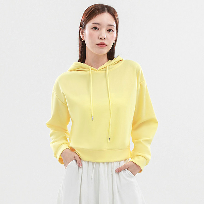 엘쏘 후드 크롭 루즈핏 맨투맨 긴팔 티셔츠