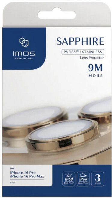 imos 藍寶石金屬框玻璃鏡頭貼 金色 0.5g, 1個