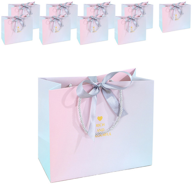 마메 리본 쇼핑백, B 코튼 캔디, 10개