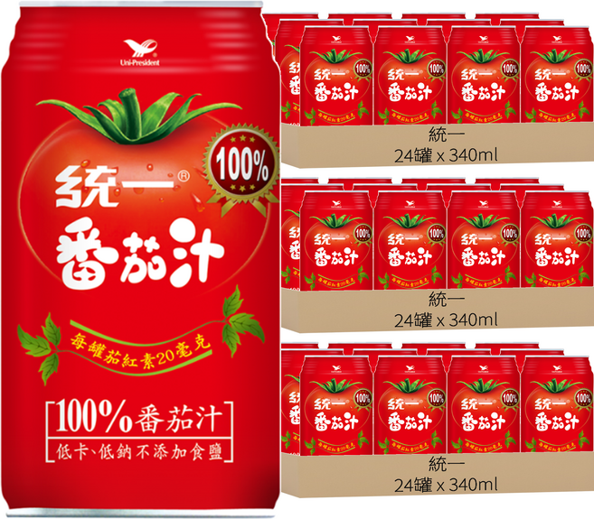 統一 蕃茄汁, 340ml, 72罐