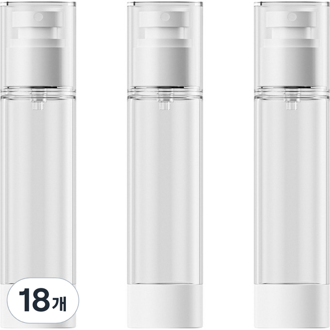 27리빙 휴대용 진공 안개 미스트 스프레이 공병 50ml, 18개, 화이트 + 투명