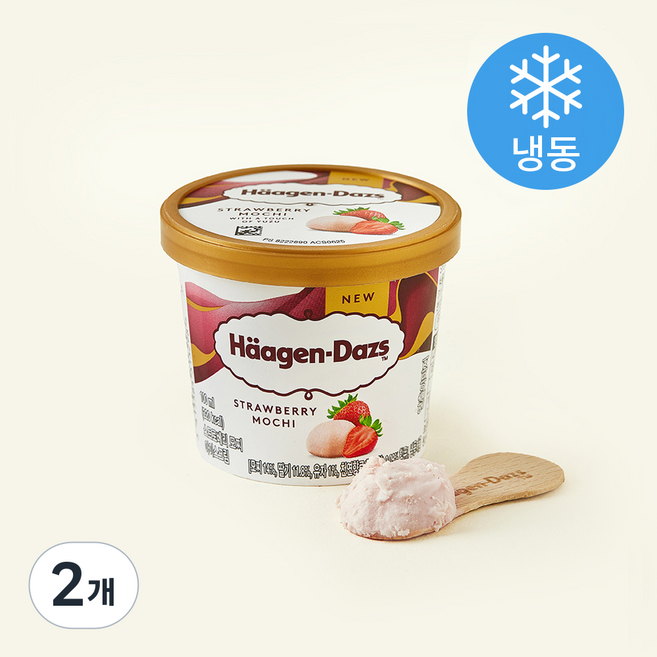 하겐다즈 미니컵 스트로베리 모찌 (냉동), 2개, 1개입, 100ml