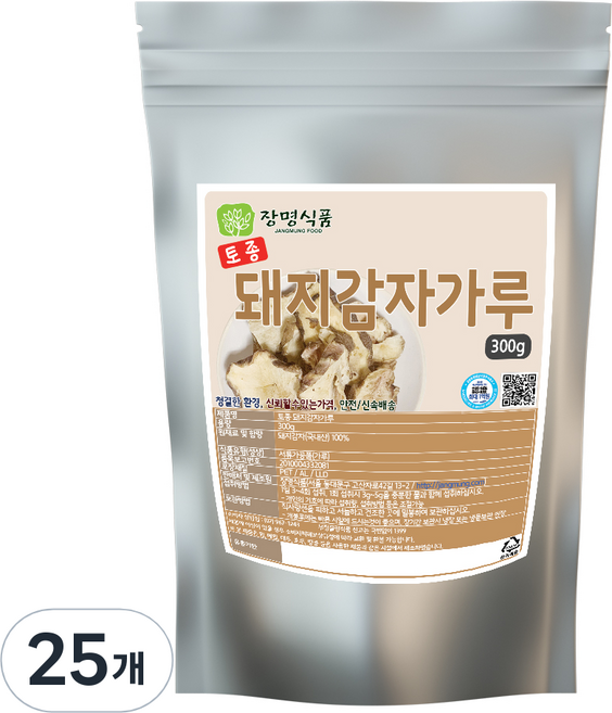 장명식품 토종 국내산 돼지감자가루, 300g, 25개