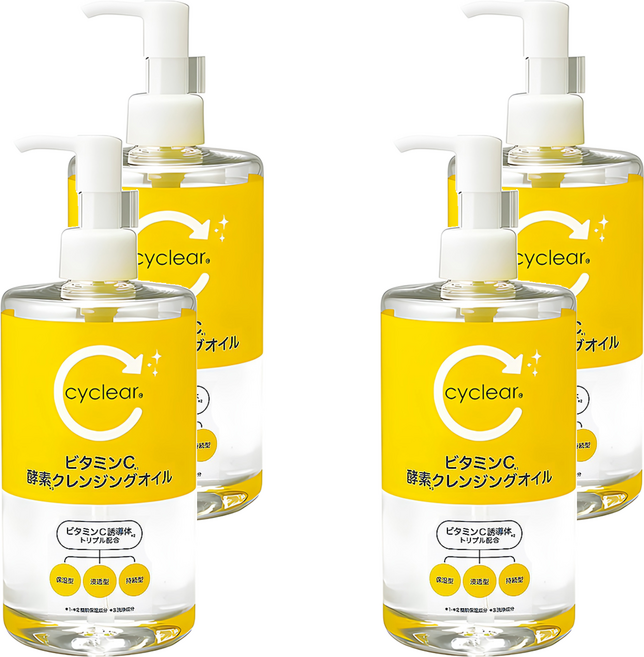 KUMANO 熊野油脂 cyclear 維他命C酵素卸妝油, 400ml, 4瓶