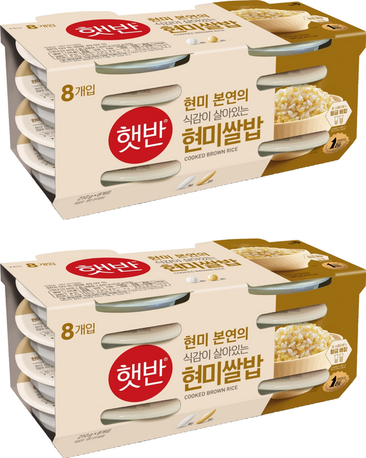 햇반 현미쌀밥, 210g, 16개