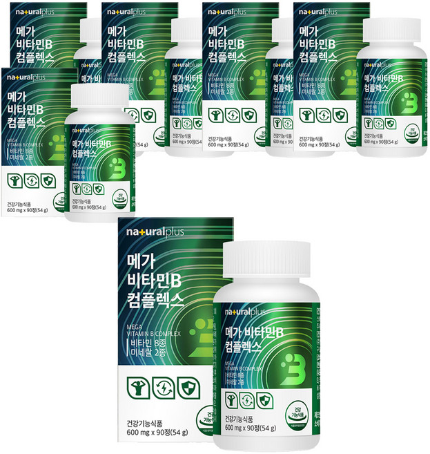 내츄럴플러스 메가 비타민B 컴플렉스 54g, 90정, 6개