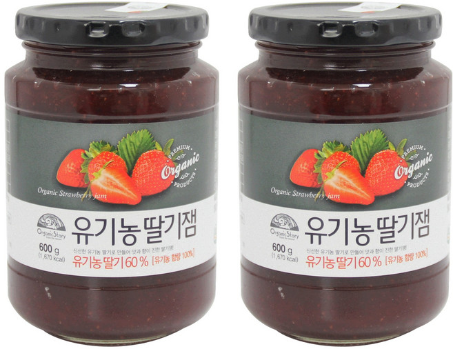OrganicStory 유기농 딸기잼, 600g, 2개