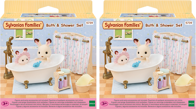 실바니안패밀리 아기랑 샤워 욕실 피규어 세트 5739, 2세트