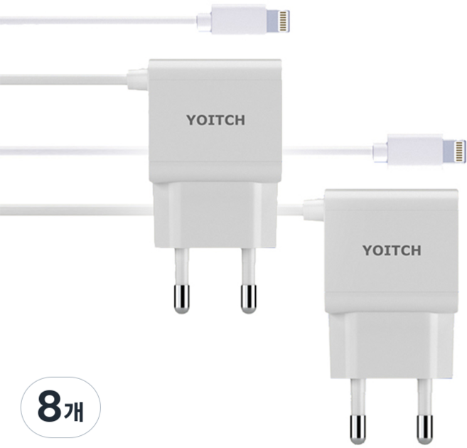 요이치 로이 8핀 케이블일체형 충전기 RY-05015528SC, 화이트, 8개