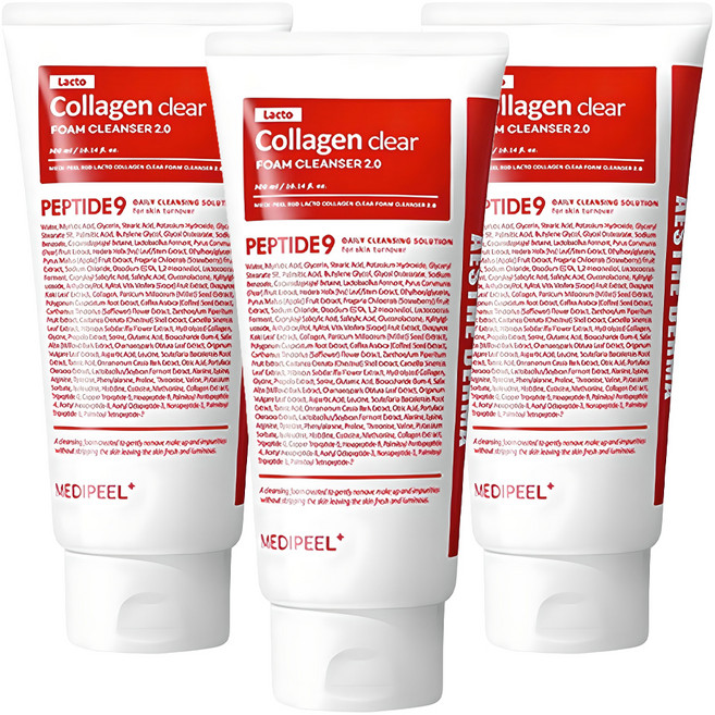 메디필 레드 락토 콜라겐 클리어 폼 클렌저 2.0, 300ml, 3개