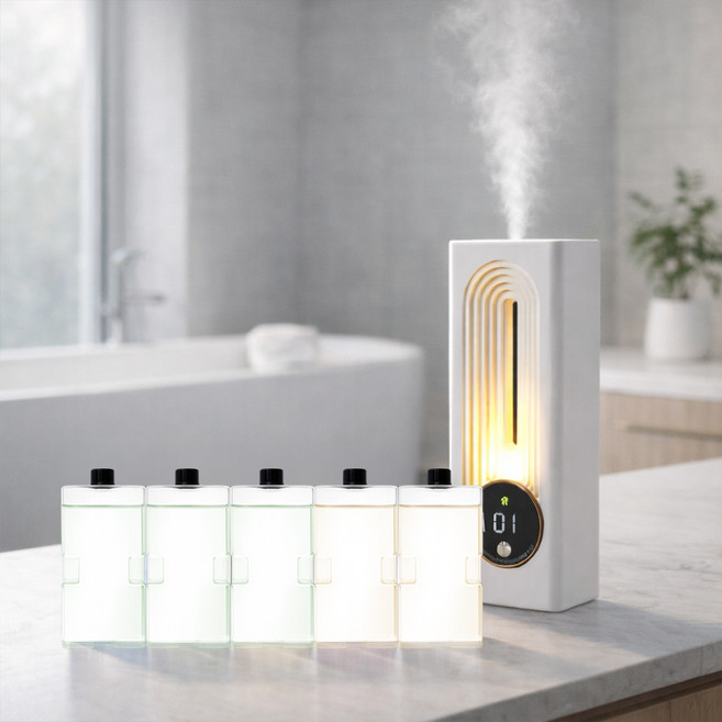 21세기 트랜드 미르 자동분사 무드등 디퓨저 대용량 선물용 올인원 방향제 + 리필, 스위트(코튼 캔디, 바닐라 라떼), 75ml, 1세트