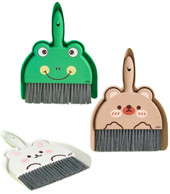 에이비엠코리아 동물친구들 미니 빗자루 + 쓰레받기 세트, 3세트, 랜덤 발송